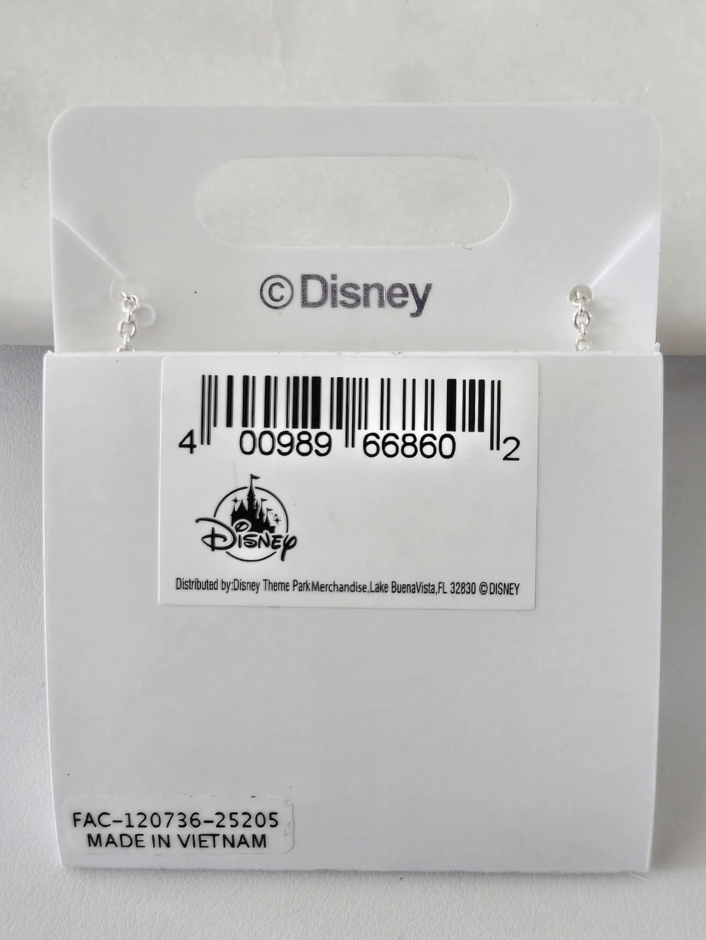 Mickey Mouse Crystal Pendant Necklace - Silver with white cubic zirconia - Picture 8 of 8